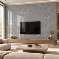Panneau mural en marbre damassé gris brillant MORLENX, imperméable, PVC auto-adhésif, feuille décorative pour revêtement mural intérieur de cuisine