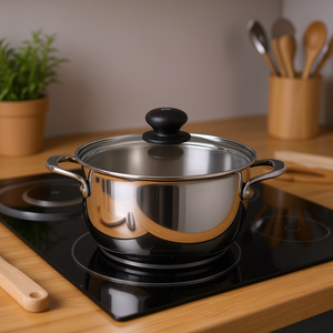 Ollas para Sopa y Caldo de Vidrio Metalsomma de 24 cm con Tapa Transparente Cromada 420 - Product Image 3