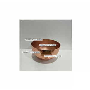 Bol en cuivre martelé artisanal, bol rond en métal pour servir le chocolat, vaisselle écologique, décoration d'intérieur, fournisseur en gros - Product Image 1