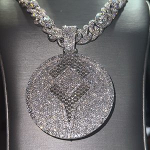 Colgante de bola 3D personalizado Cadena de hombre con joyería Buss brillante VVS Moissanite Pass Diamond Tester Iced Out Plated Charm - Product Image 2