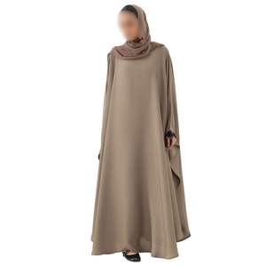 Abaya Clásica Marrón Chocolate, Vestido Islámico Simple, Elegante y Modesto para Mujer, Estilo Minimalista de Dubái, Vestido Largo Kaftan - Product Image 4