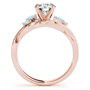 14k Rose Gold Fine <b>Jewelry</b> <b>Set</b> Marquise Aquamarine & Diamond <b>Bridal</b> <b>Set</b> (0.43ct) - Product Image 5