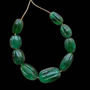 Cuentas Ovaladas Talladas de Esmeralda Brasileña, Hilo de Piedras Preciosas Verdes Naturales para la Fabricación de Joyas, Diseño de Collares, Suministro Directo de India 2026 - Product Image 6
