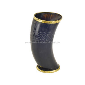 แก้วเบียร์แก้วรูปเขาควายทำมือในอินเดียดีไซน์โค้งไม่เหมือนใคร - Product Image 6