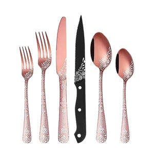 Wholesale Custom Design Superior Quality Metal Flatware Stainless Steel Rose <b>Gold</b> Polished <b>Cutlery</b> <b>Set</b> - Product Image 1