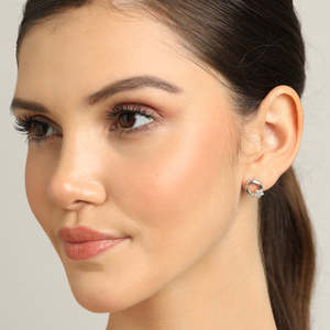 NOVAMART Fine Premium 925 Sterling Silver <b>Crystal</b> <b>Earrings</b> for Women & Girls Buy the Best Accessory Your Loved Ones Wholesale Ex - Product Image 4