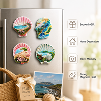 Imanes de Resina 3D Personalizados de la Playa de Jeju, Imán de Refrigerador con Paisaje de Conchas Marinas para Viajes, Venta Minorista y Comercio de Recuerdos