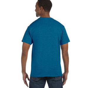 Breathable Anti-Pilling Dyed Short Sleeve Crew Neck <b>Pocket</b> Tee T <b>Shirt</b> for Summer Rib Fabric <b>with</b> Logo Pattern - Product Image 6