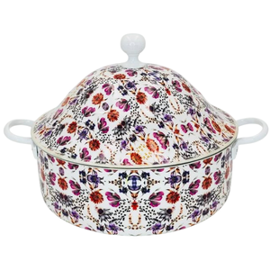 หม้ออุ่นอาหารหม้ออาหารสเตนเลสสตีลเก็บความร้อนดีไซน์ลายดอกไม้สไตล์วินเทจสุดหรู - Product Image 4