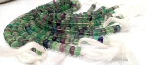 Rondelle de pierres précieuses naturelles multi-fluorite lisse 8 mm perles vendues par brin 8 pouces de long perles de grande qualité - Product Image 2