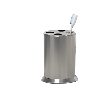 Simple Look Toothbrush <b>Holder</b> Round Toothbrush Stand Organizer White Brush <b>Holder</b> <b>Mug</b> Soft Touch Coating for Bathroom Usage - Product Image 1