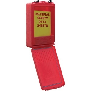 Plastic <b>Storage</b> <b>Box</b> A4 Portrait Red Front Opening <b>Document</b> <b>Box</b> 333x400mm JUSTRITE - Product Image 1