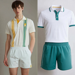 ชุดกีฬาเทนนิสชุดเสื้อโปโลสำหรับผู้ชายชุดกางเกงเทนนิส100% โพลีเอสเตอร์ - Product Image 6