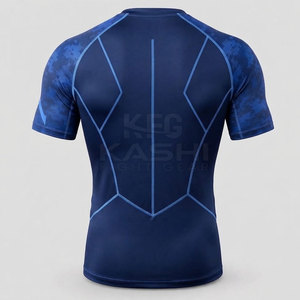 Équipement de combat de haute performance, rashguard à manches courtes, tissu respirant en polyester/nylon 250g, matière à séchage rapide pour MMA - Product Image 2