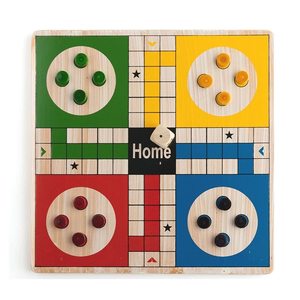 Juego de mesa Ludo y serpientes de madera 2 en 1, juego de mesa pulido e impreso para niños de 4 años, novedad - Product Image 2