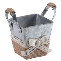 Seau en acier galvanisé Kit de lit de jardin surélevé galvanisé Pot de fleur en métal Produit de jardin extérieur décoratif
