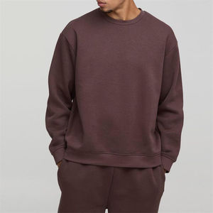 Conjunto corto de sudadera y Jogger para hombre, Sudadera de cuello redondo y pantalón corto liso - Product Image 4