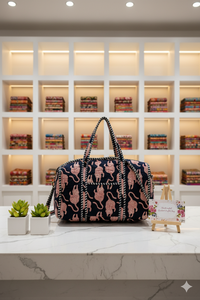 Bolsa de Viaje Deportiva Casual de Algodón Negro de Lujo Le Souvenirs, Bolsa de Viaje Duradera con Cierre de Cremallera Ecológica de Gran Capacidad - Product Image 2