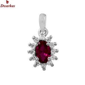 Factory wholesale elegant vintage fashion 925 sterling silver <b>ruby</b> CZ multi-stone tear drop pendant <b>necklace</b> wedding gift - Product Image 5