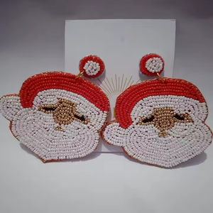 Patrón personalizable bordado de cuentas forma única colgante pendientes de cuentas para mujeres pendientes de aro de moda - Product Image 5