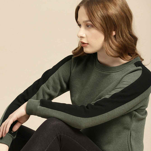 Venta al por mayor nuevo diseño sólido algodón Sudadera Mujer cuello redondo Top venta mujer logotipo personalizado sudadera - Product Image 4