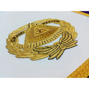 Tablier maçonnique maître maçon passé avec broderie d'or Tablier maçonnique maître de conception personnalisée - Product Image 5