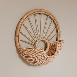 ชั้นวางของหวายติดผนังสำหรับเด็กชั้นวางของหวายสำหรับตกแต่งสถานรับเลี้ยงเด็กสไตล์โบโฮธรรมชาติ - Product Image 3