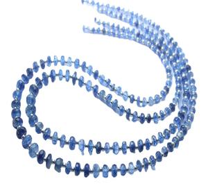 Cuentas de piedra suelta de 8 pulgadas de alta calidad, cuentas redondas facetadas de cianita azul Natural para fabricación de joyas, hebras azules - Product Image 1