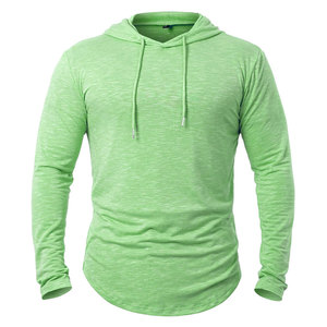 Sweat-shirts de sport pour hommes Muscle Gym, vêtements de sport d'automne, compression, coupe régulière, pull d'entraînement, logo personnalisé OEM, molleton de coton, séchage rapide - Product Image 1