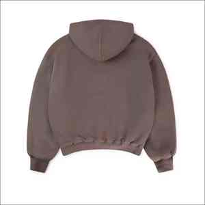 Best Quality Heather Gray Fleece <b>Hoodies</b> 100% Cotton 600GSM Heavyweight Pullover Anti Shrink Breathable Drop Shoulder <b>Hoodies</b> - Product Image 2