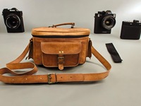Sac de caméra en cuir personnalisé pour les photographes LCG-0047 de cadeau d'anniversaire de selle d'épaule vintage