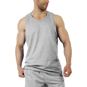 Débardeur sans manches gris pour homme, col rond, tricoté, couleur unie, respirant, décontracté, pour l'entraînement, la salle de sport, le quotidien - Product Image 1