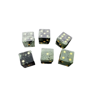 Dés à jouer en pierre de haute qualité D6 Cube jaspe kambaba Pierre précieuse naturelle Cristal Dés à jouer gravés en points Ensemble de dés personnalisés Viking Grossiste - Product Image 6