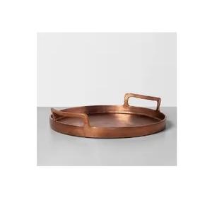 Extrêmement bon design en aluminium couleur or plat à feuilles pour servir des fruits fruits secs chocolats snacks plateau - Product Image 5