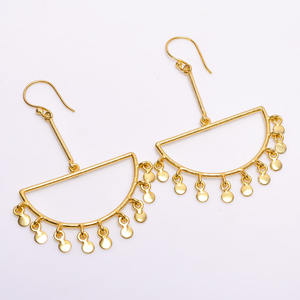 Joyería de pendiente de rodio negro y oro de alta calidad, joyería de pendiente hecha a mano, proveedor de joyería de Pendiente de oro Vermeil de latón - Product Image 5