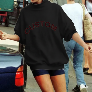 Sudadera de lana con cuello simulado de invierno personalizada para mujer con posición del logotipo frontal Tela de poliéster/algodón ecológica - Product Image 5