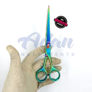 7-Inch Japanese Stainless Steel Pet Grooming <b>Scissors</b> Multi-Color Curved Blades with Sharp Tips for <b>Dog</b> Grooming in Salons - Product Image 4