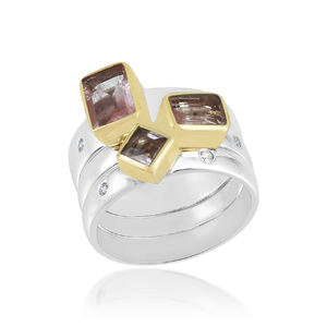 Anillos apilables más vendidos 925 joyería de anillo de múltiples piedras preciosas turquesa de plata esterlina - Product Image 4