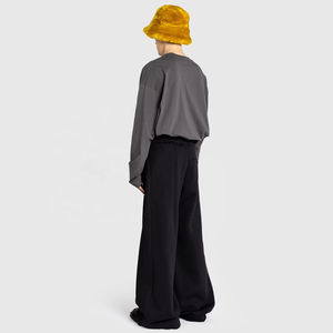 2025 personnalisé hommes poids lourd français éponge survêtement pantalon 400 Gsm 500 Gsm Baggy Double taille évasée droite Hip Hop léger - Product Image 3