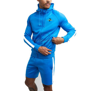 Conjunto Deportivo de Invierno para Hombre 2024 con Logotipo Personalizado, 100% Algodón, Secado Rápido, Ligero, Transpirable, Sudadera con Capucha y Pantalones Cortos, Marca Privada - Product Image 1
