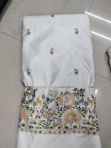 Tela antiestática de peso medio con bordado de satén Malai Premium para saris de boda Lehengas, trajes étnicos, aspecto lujoso - Product Image 5