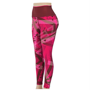 Legging de yoga taille haute léger OEM taille élastique séchage rapide respirant spandex/polyester impression croisée sans couture grande taille - Product Image 3