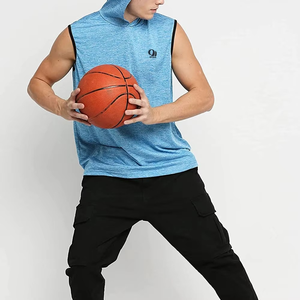 Sweat à capuche de gym sans manches en coton pour hommes/vêtements d'hiver jogging OEM échantillon gratuit sweats à capuche sans manches en coton pour hommes à vendre - Product Image 5