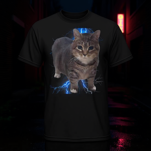T-shirt promozionale personalizzabile con meme gatto Oiia Oiia e design gatto che gira (Brainrot) - Product Image 3