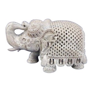 Indischer Großhändler von natürlichen Speckstein schnitzerei Design Elefanten figur für Werbe geschenke Steins chnitzerei Design Elefanten statue - Product Image 5