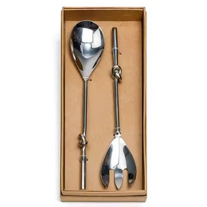 Ensemble de couverts en acier inoxydable Serveur de salade plaqué cuivre Cuillère à mélanger le café Fourchette à biscuits Nourriture en métal - Product Image 6