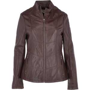 Femmes haut tendance personnalisé automne hiver vestes en cuir solide col tournant conception manches longues respirant doublure en Satin - Product Image 1