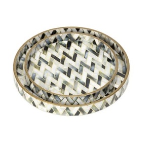 ถาดเสิร์ฟอาหารตกแต่งขอบ สำหรับโต๊ะอาหาร เหมาะสำหรับบ้าน โรงแรม ร้านอาหาร คุณภาพสูง ถาดโลหะ - Product Image 5