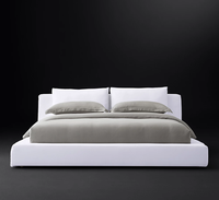Cadre de lit king size confortable de style nordique, rembourré, de haute qualité, cadre de lit queen size de luxe pour la chambre à coucher