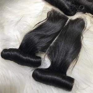 Venta al por mayor 100% Extensiones de Cabello Virgen de Alta Calidad Bouncy Curl Cierre Gran Stock Color Claro Vietnamita Cabello Crudo - Product Image 1